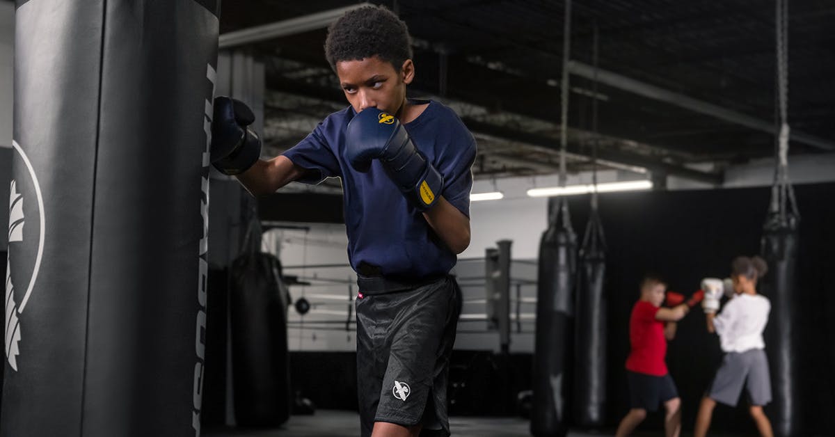 Kids practicing martial arts